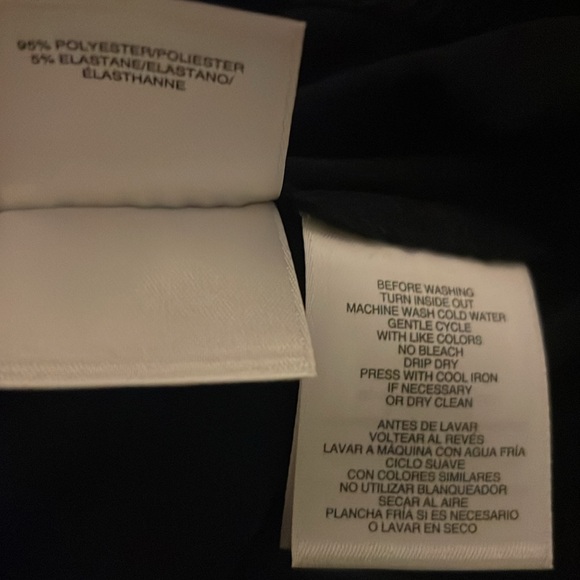 Anne Klein long sleeve blouse BNWT, navy blue, size S,w/hanging attached tie - Picture 3 of 5